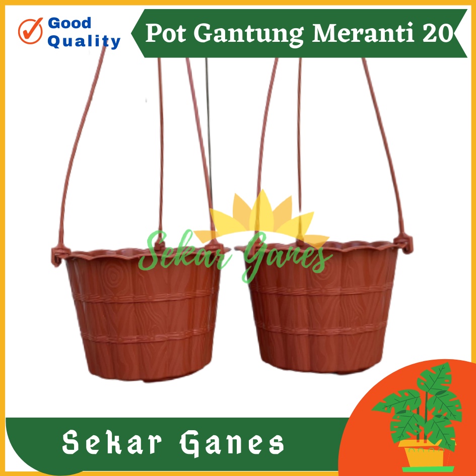 Pot Gantung Meranti 20 Merah Bata Merah Coklat Terracota Terracotta Pot Bunga Gantung Motif Gentong Mirip Country Murah Termasuk Tali Pot Bunga Gantung Murah Grosir Unik Plastik Putih