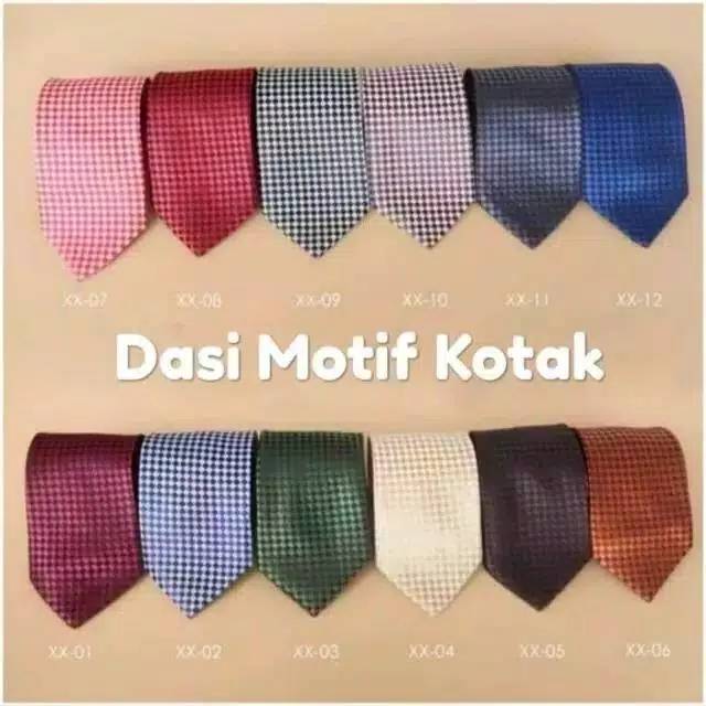 Dasi motif kotak catur 3 inchi import