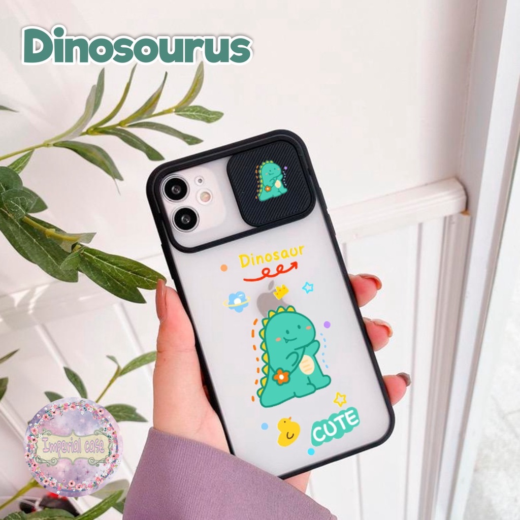 SOFTCASE SLIDE KAMERA DINOSAURUS OPPO VIVO SAMSUNG XIAOMI REALME IPHONE ALL TYPE IC4516