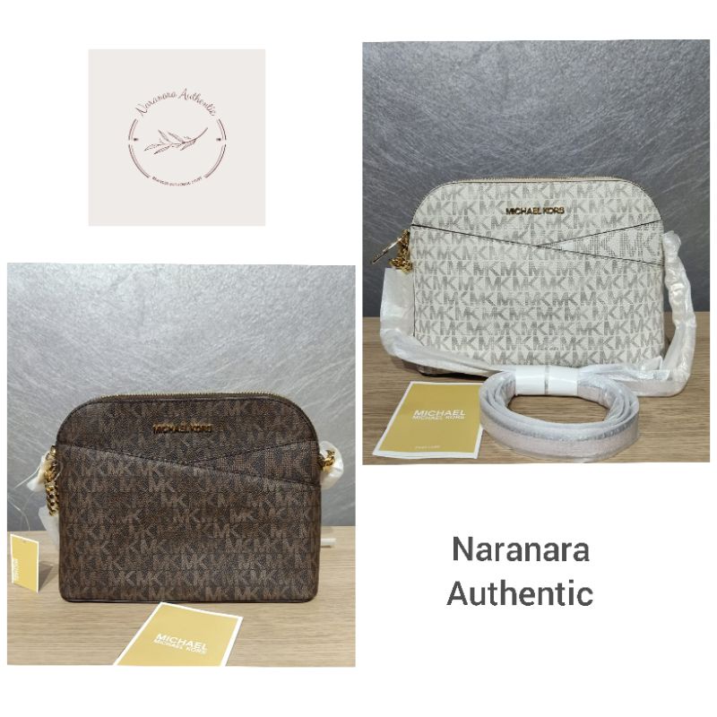 Michael kors jet set travel dome medium crossbody brown, powder blush multi/tas MK ori/authentic