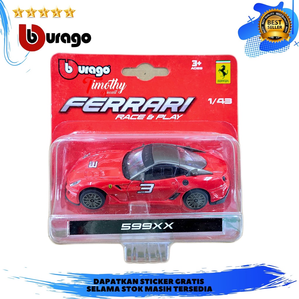 Burago Ferrari Race N Play 599 XX Merah Timothy Diecast