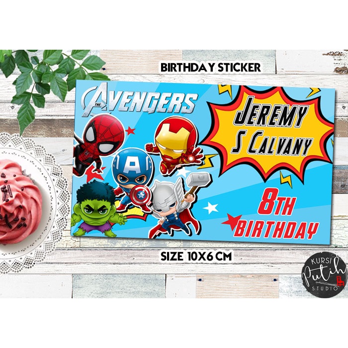 

sticker size 10x6 cm tema avengers