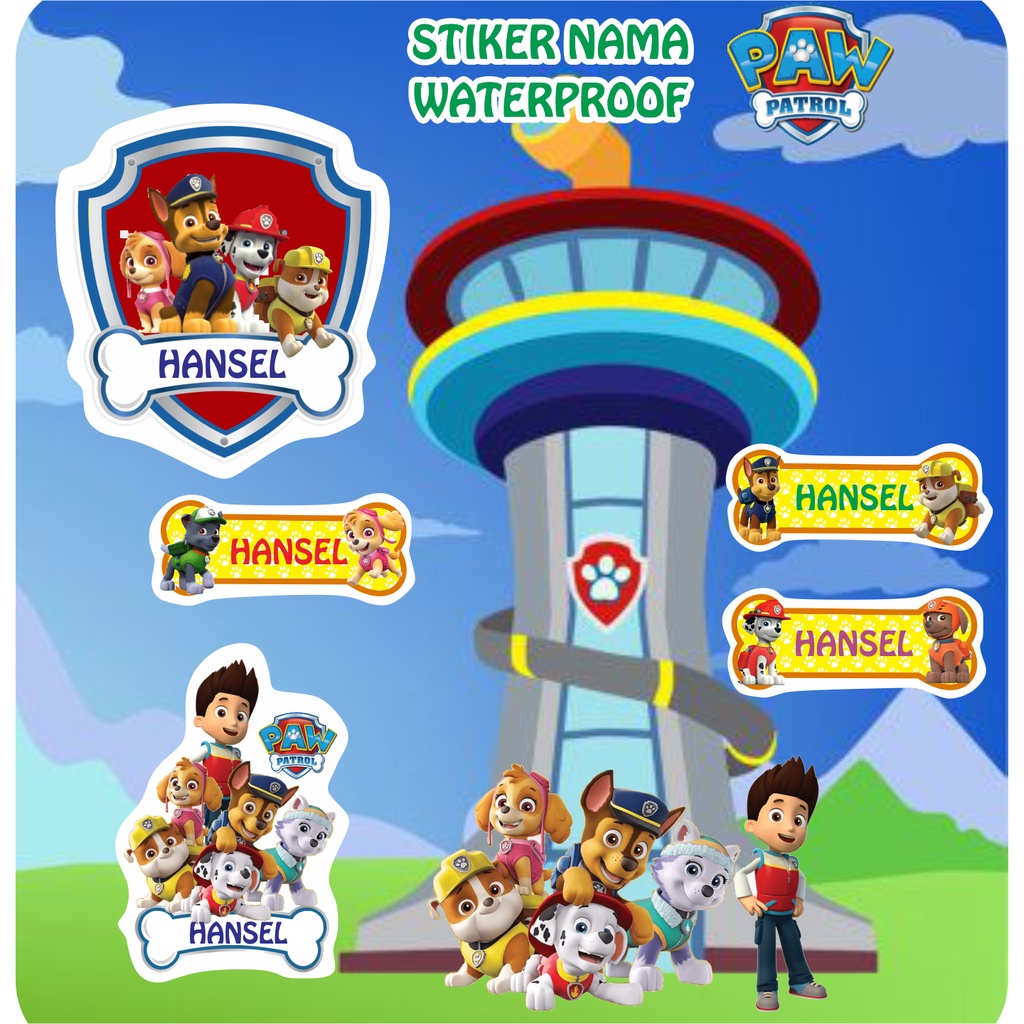 

Label Stiker Nama PAW Patrol Sticker Tahan Air Waterproof
