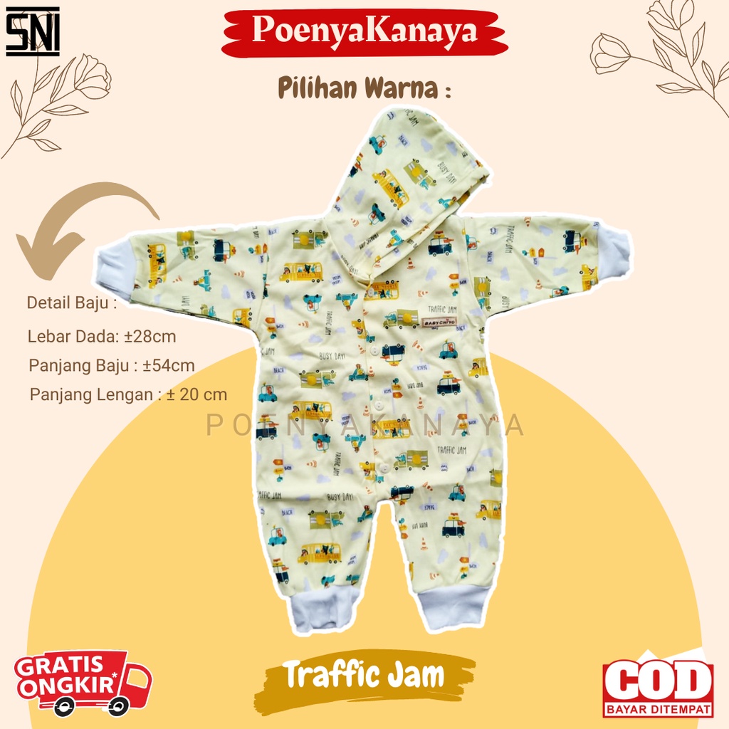 Chiyo Sleepsuit Bayi Topi BUKA Kaki 0-6 Bulan SNI KD06