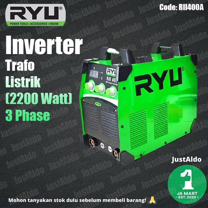 Mesin Las Trafo Listrik Inverter RII400A 3 Phase (2200 Watt) Ryu
