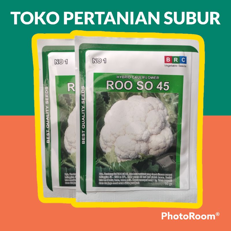 Benih Kembang Kol ROO SO 45 Isi 10 gr BRC / bibit brokoli putih bunga rooso roso  45