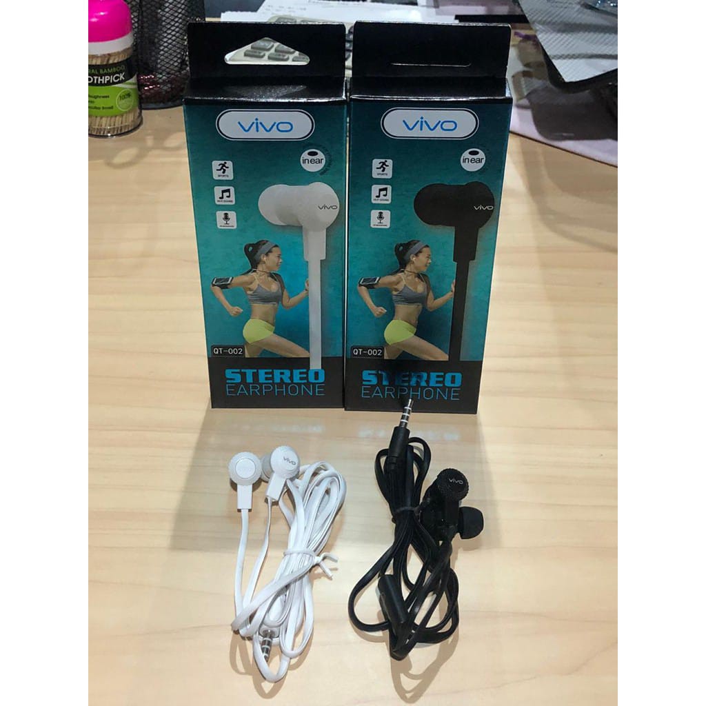 Handsfree Brand Samsung Xiaomi Oppo Vivo Earphone Stereo QT-002 Super Bass Murah