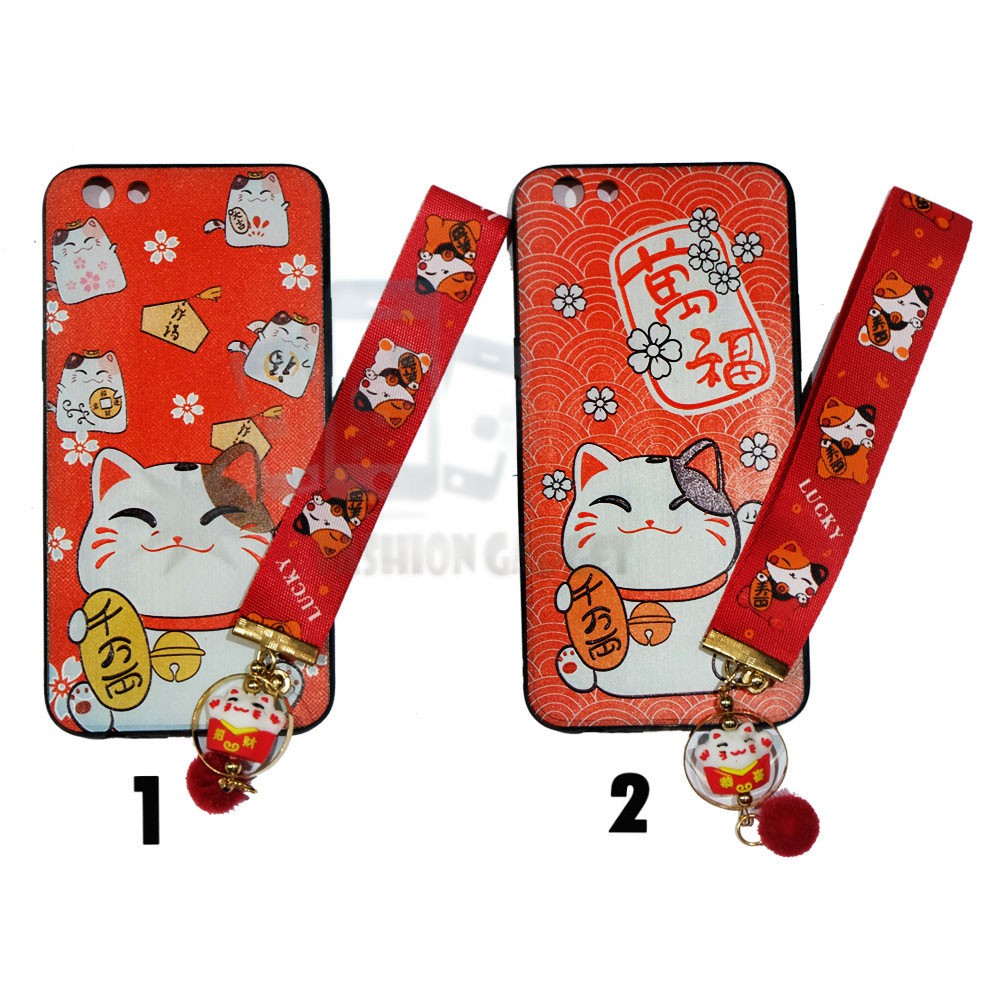 ANTI CRACK Oppo F3 Plus Casing R9S Plus Lucky Cat Case Oppo F3+ 3D Maneki Neko Kucing Hoki / Silikon