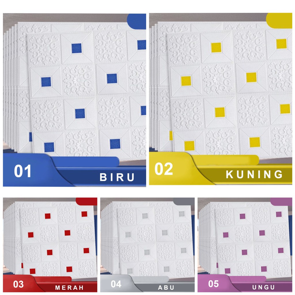 SN-C55-58 Wallpaper Dinding 3D Wall Sticker Foam Batu Bata Walpaper Dinding Murah WallSticker Kayu-SQUARE