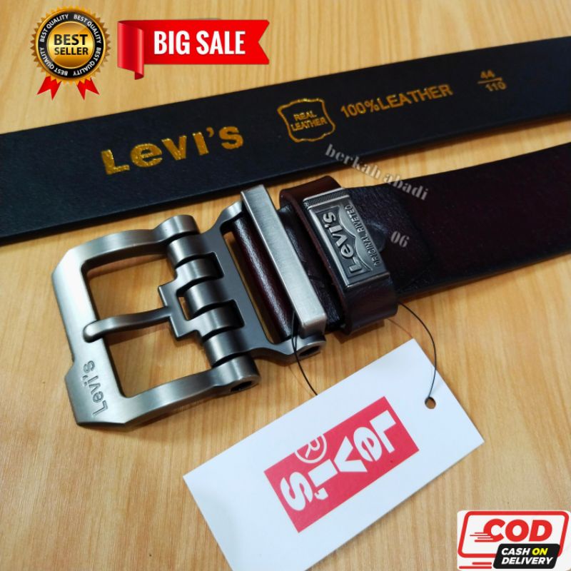 Ikat Pinggang Pria Kulit Asli Impor/Sabuk kulit Tebal Fashion Levi's