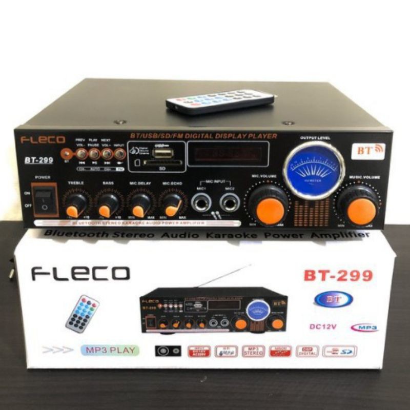 POWER AMPLIFIER DIGITAL BLUETOOTH FLECO BT-299 STEREO - AMPLI KARAOKE FLECO BT-299 AC DC-AMPLI MURAH