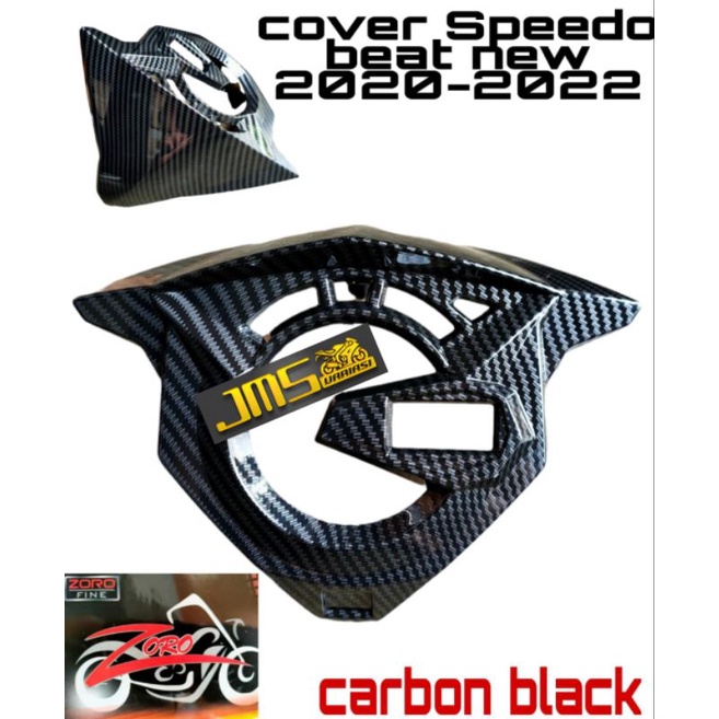 cover tutup carbon paket Speedo meter dan tameng dasi depan plus ducktail lampu belakang beat new beat deluxe beat street new tahun 2020-2022