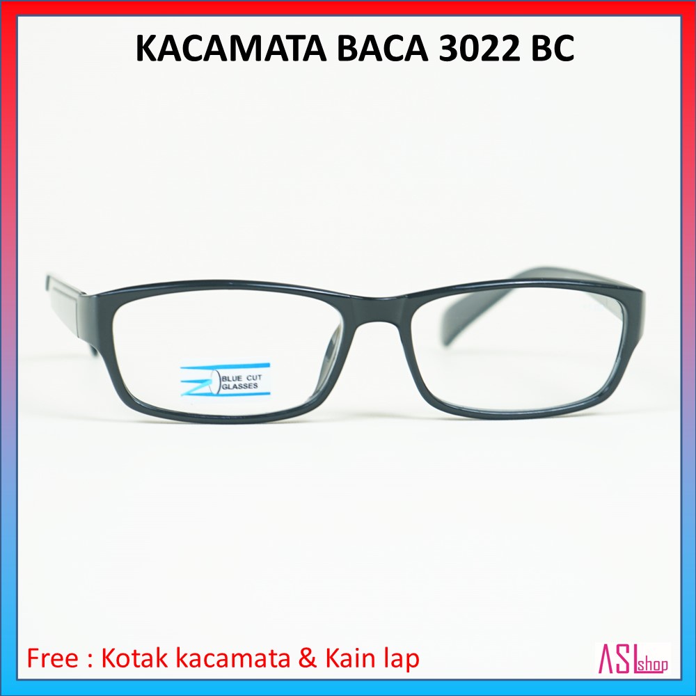 FRAME KACAMATA KHUSUS BACA (3022 BC) LENSA BLUERAY/BLUECUT