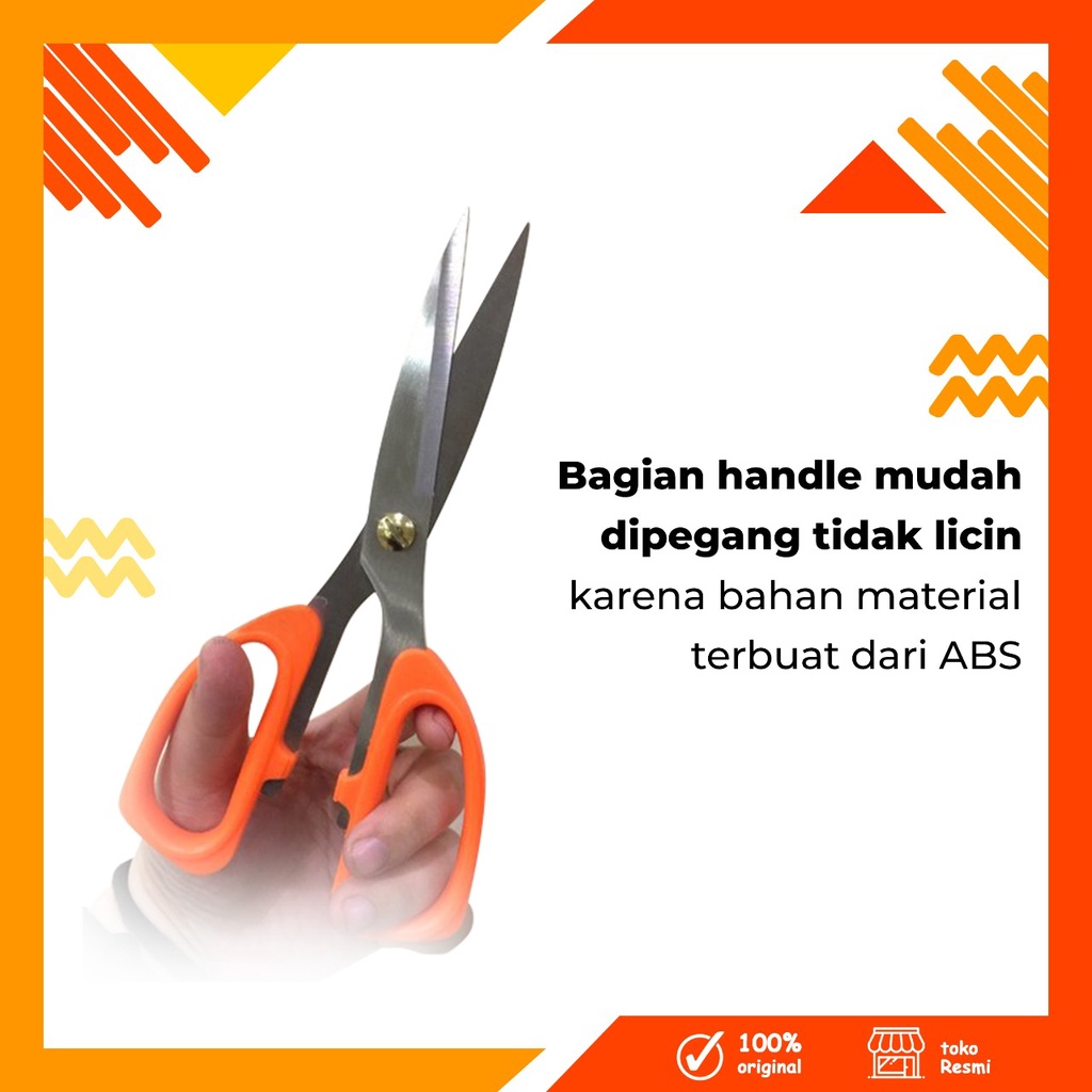 GUNTING YS2101 DAPUR - GUNTING KERTAS   Scissor-19.5CM WARNA ORANGE- SOSOYO