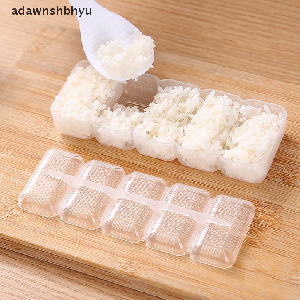 [adawnshbhyu] 5pcs/set Sushi Nigiri Maker Rice Ball Cetakan Nonstick Press Maker DIY Bento Alat