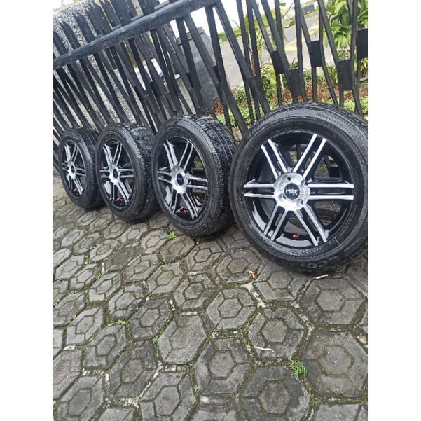 4 Velg R15 PCD 100+Ban 185/65 80% calya sigra agya ayla vios jazz yaris karimun datsun march atoz civic city