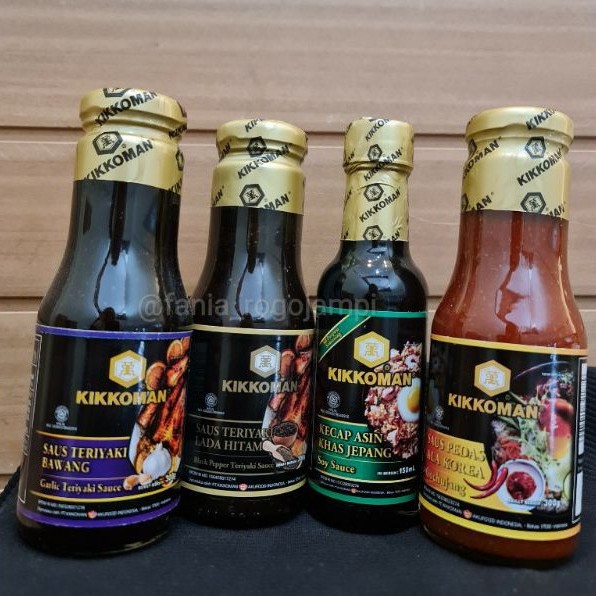 

Kikkoman Kecap Asin / Saus Pedas / Teriyaki Bawang / Teriyaki Lada Hitam