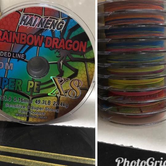 New Terbaik Senar Pancing PE X8 Sensitive & Super Strong Hai Neng Rainbow Dragon... ...