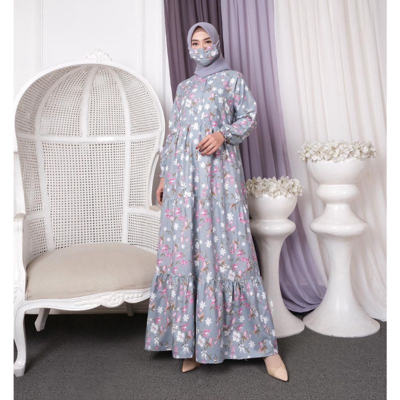 GAMIS MUSLIM JUMBO BANYAK MOTIF BUNGA TERBARU 2022 BAHAN KATUN