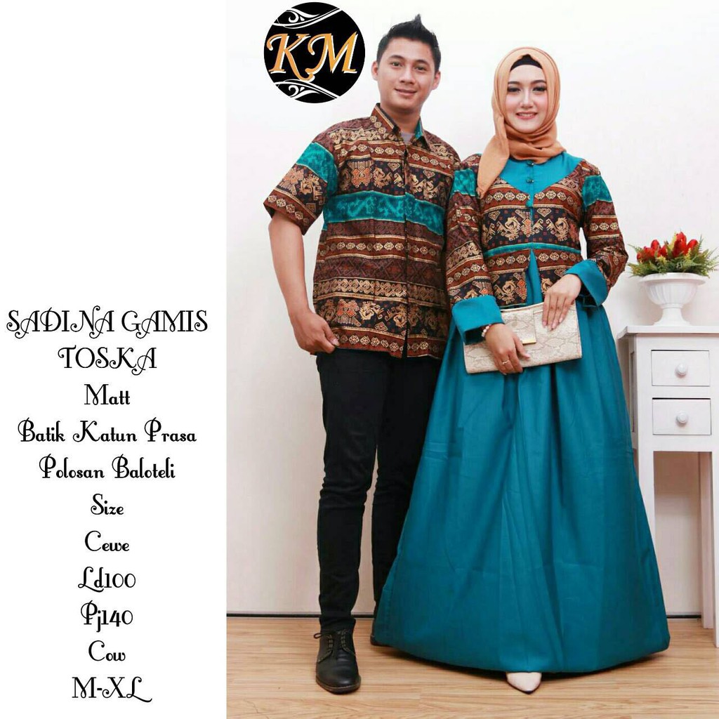 SARIMBIT BATIK GAMIS,BATIK COUPLE MUSLIM,COUPLE GAMIS TERBARU