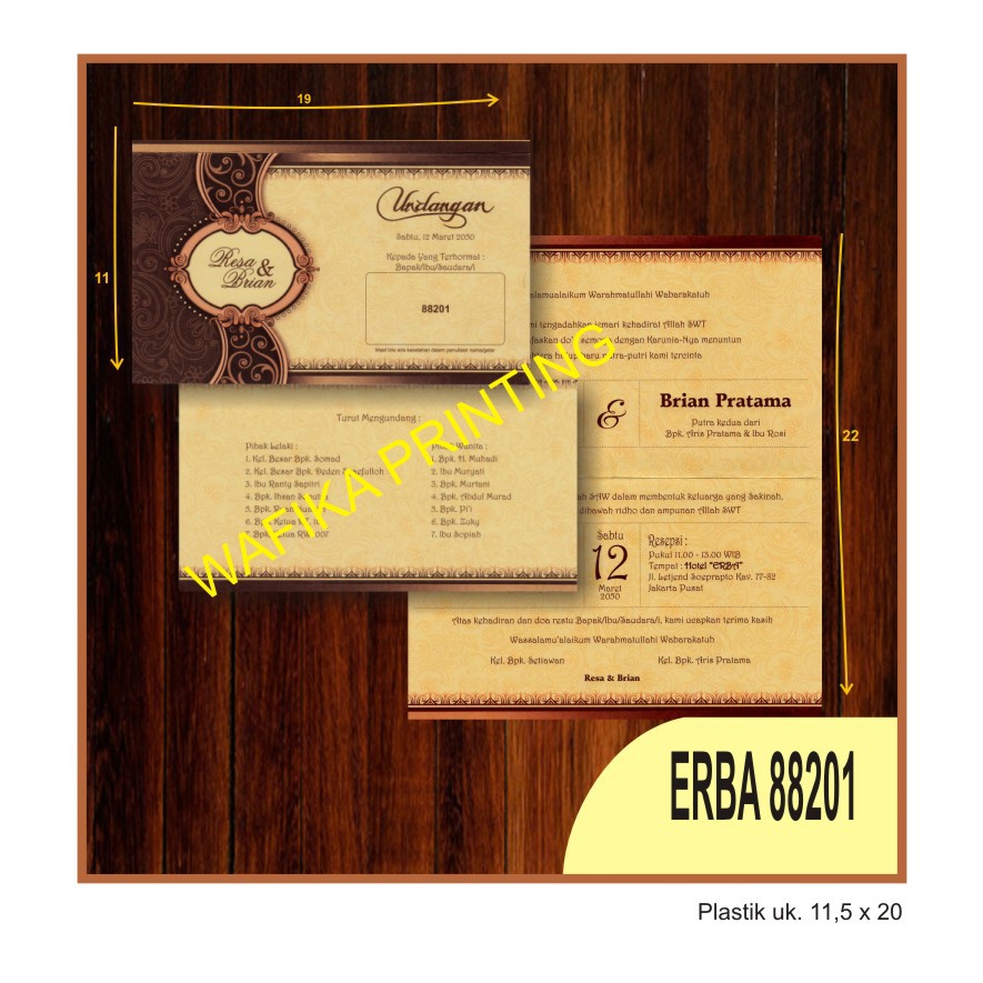 UNDANGAN NIKAH BLANGKO ERBA 88201
