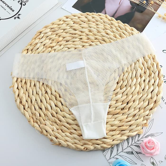 g string wanita transparan thong seamless celana gstring C132 - Putih