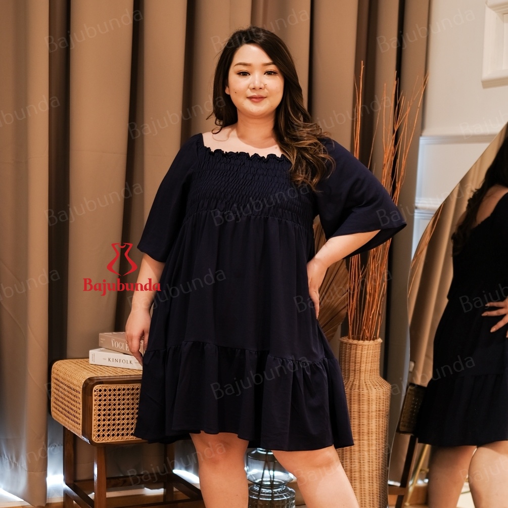 Bajubunda Midi Dress Jumbo Plus Size Big Size Dres Wanita Big Size MARLENE