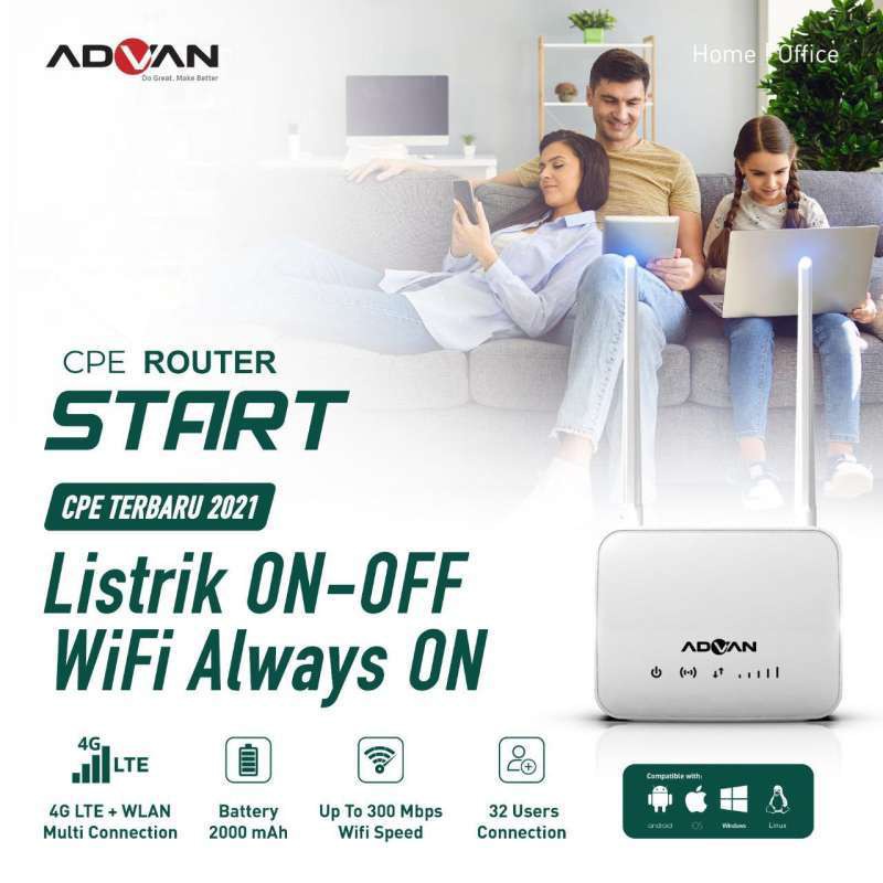 Modem Router ADVAN CPE Start 4G LTE + WLAN Telkomsel Orbit Unlock