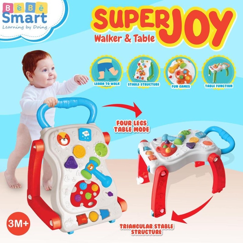 Bebe Smart Superjoy Walker &amp; Table - Mainan anak mutifungsi / Push walker