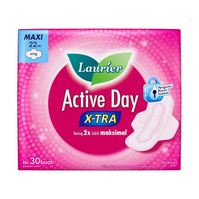 LAURIER ACTIVE DAY X-TRA MAXI 22 CM WING ISI 30 BUAH