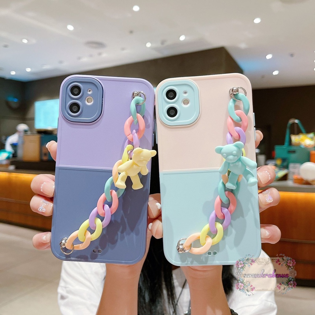 CASE FYP RANTAI BONEKA MACARON PROCAMERA IPHONE 11 12 13 PRO MAX SB4195