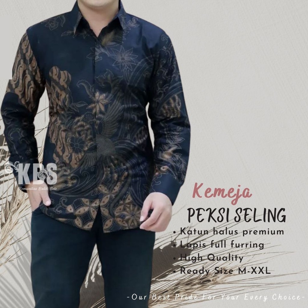 Best Seller Kemeja Batik Lengan Panjang Peksi Seling By Florsit Solo Eksklusif Bahan Katun Primisima Full Furing 7W1jyaQuE86Kkr