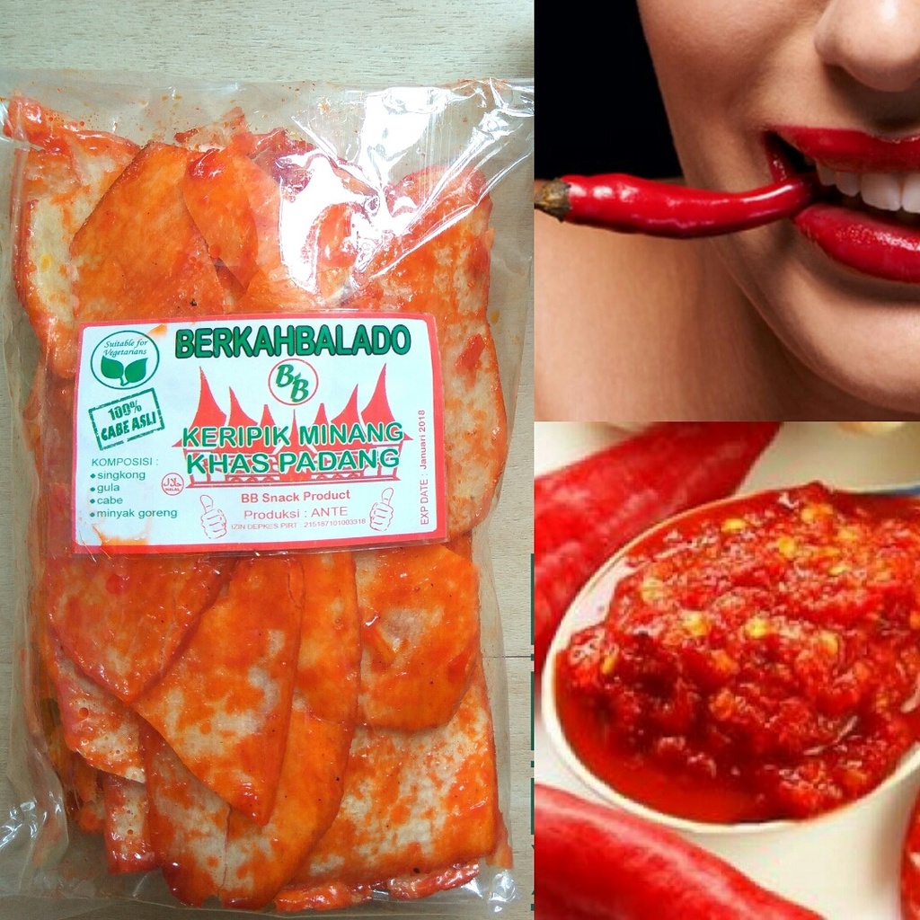 

Cassava Chips Kripik Singkong Minang Balado gurih manis Halal & Vegan