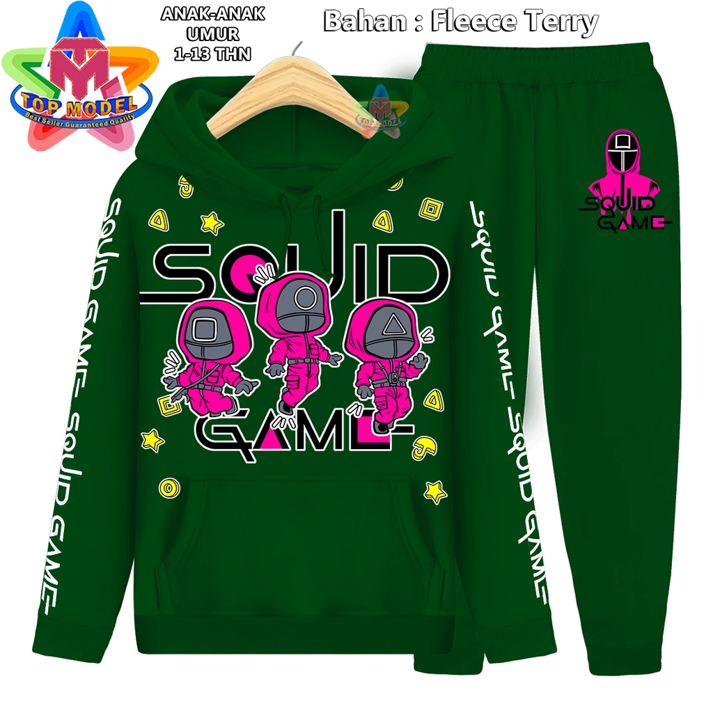 Setelan Anak anak SQUID GAME sweater Hoodie Suiter Cowok Cewek Olahraga anak Top Model 00064 Setelan Training Anak Cowok Cewek Fleece Terry terbaru dan termurah