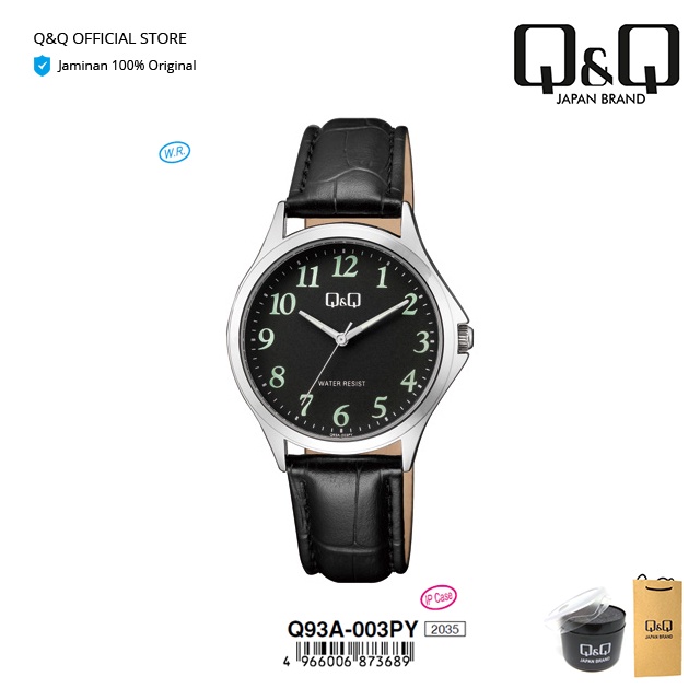 Q&Q QnQ QQ Original Jam Tangan Wanita Fashion Analog Kulit - Q93 Q93A Tahan Air 3 BAR-3