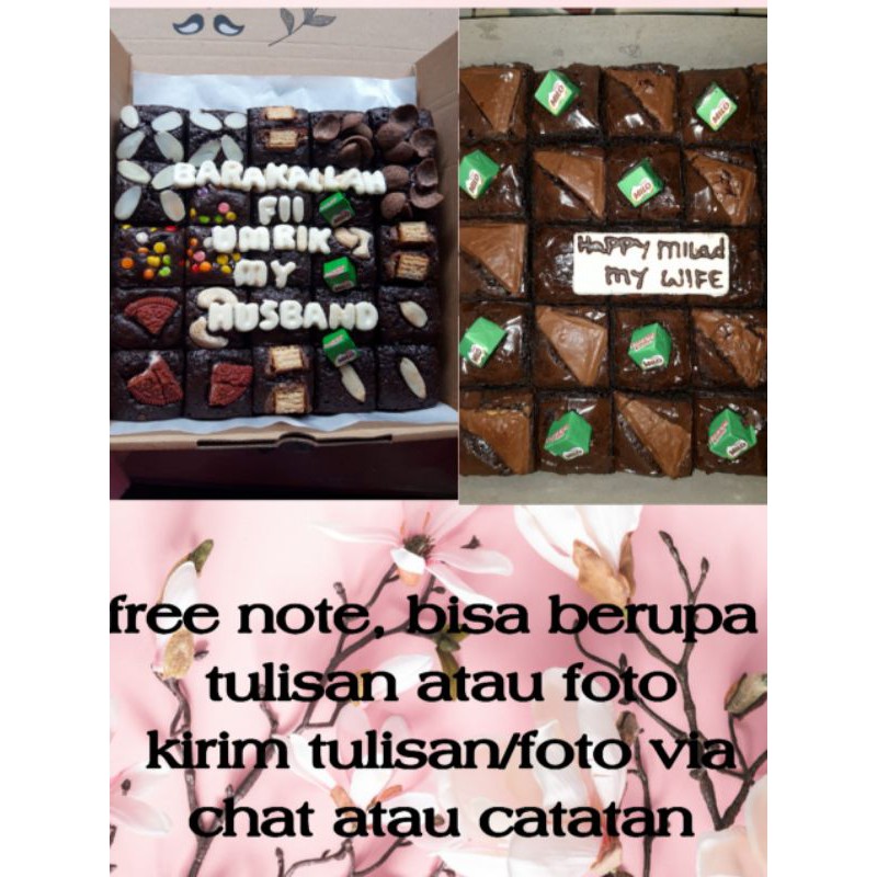 

Brownies Fudgy / Fudge Sliced (20x20 cm) Brownies Sekat Panggang Coklat FREE CUSTOM!!