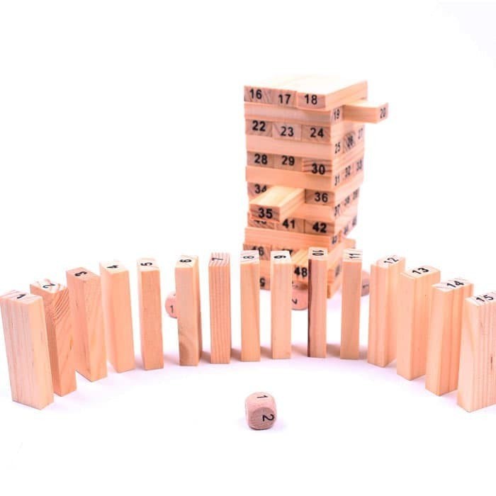 Uno Stacko Kayu jenga wooden puzzle pengisi waktu no fidget spinner