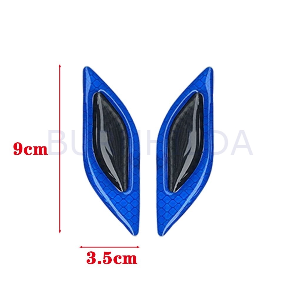 stiker reflektor Carbon Fiber Auto Warning Decal Strips 6PCS accesoris mobil burnhilda