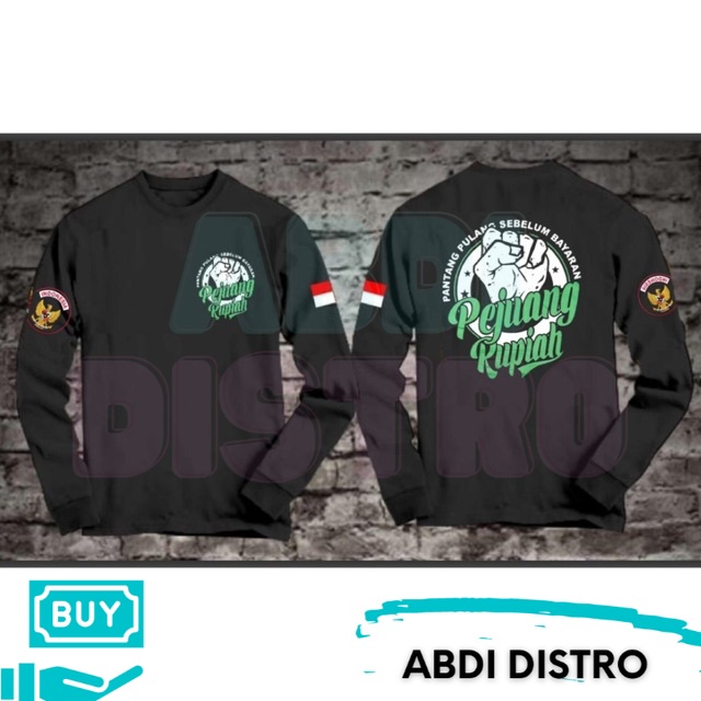 LP12 / KAOS LENGAN PANJANG PEJUANG RUPIAH LOGO HIJAU / KAOS PRIA