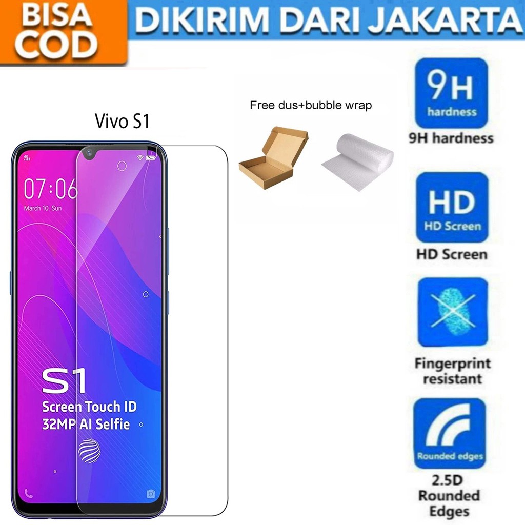 Vivo S1 Tempered Glass Screen Protector Anti Gores