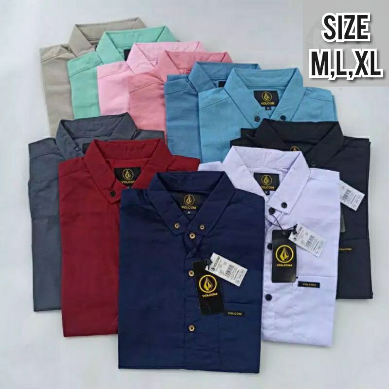 Kemeja Pria Polos Lengan Pendek / Kemeja Lengan Pendek Katun Premium