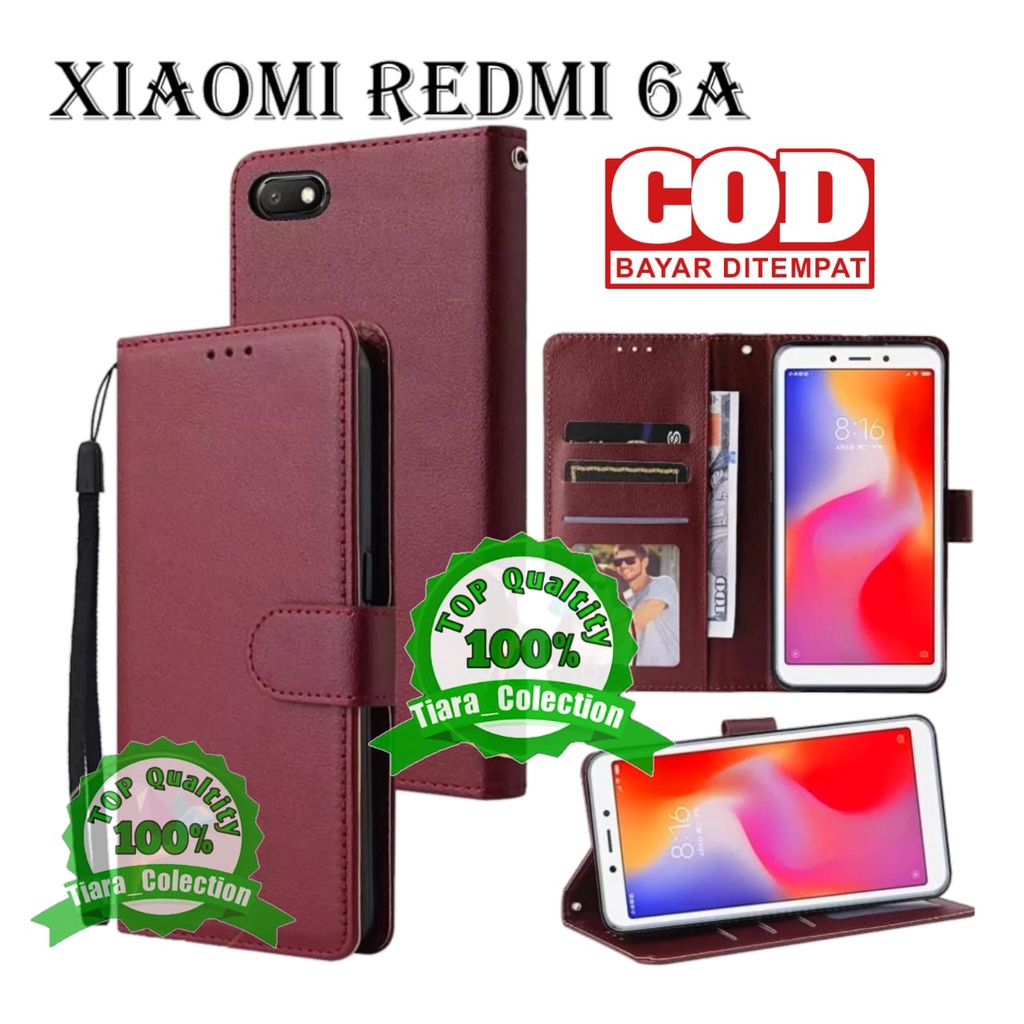CASE FLIP XIAOMI REDMI 6A CASING HP / COVER HP UNTUK REDMI 6A LETAHER FLIP CASE DOMPET