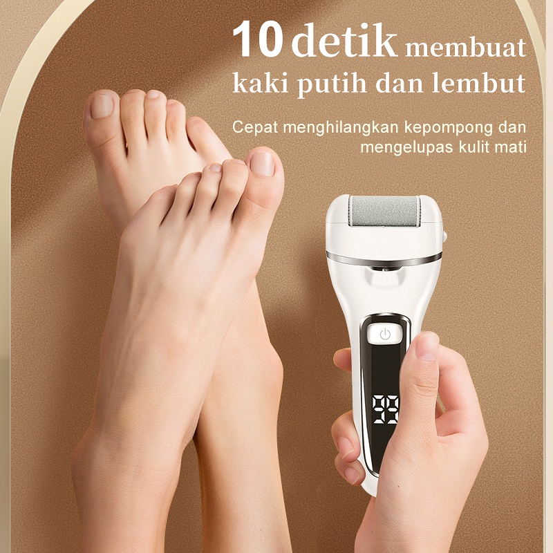 Amazefan Alat Penghalus Kaki Elektrik Pengelupasan pembersih Kulit Untuk Menghilangkan Kulit Mati Kapalan Tumit Alat Amplas Pedicure Menicure Callus Remover Kelupas perawatan kaki Portable Mesin Penghalus Tumit Kaki kikir pengkilap kuku menicure pedicure