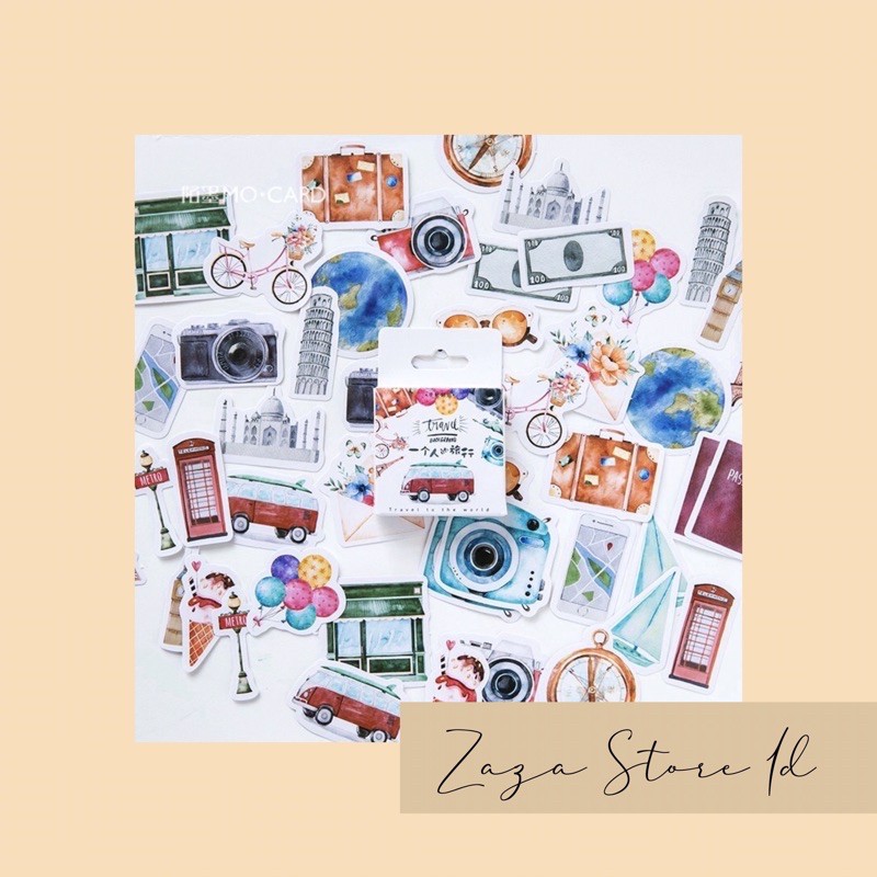 

45Pcs STICKER DECO JOURNAL AESTHETIC STATIONARY VINTAGE SCRAPBOOK DIY BUJO STICKER TRAVEL AESTHETIC