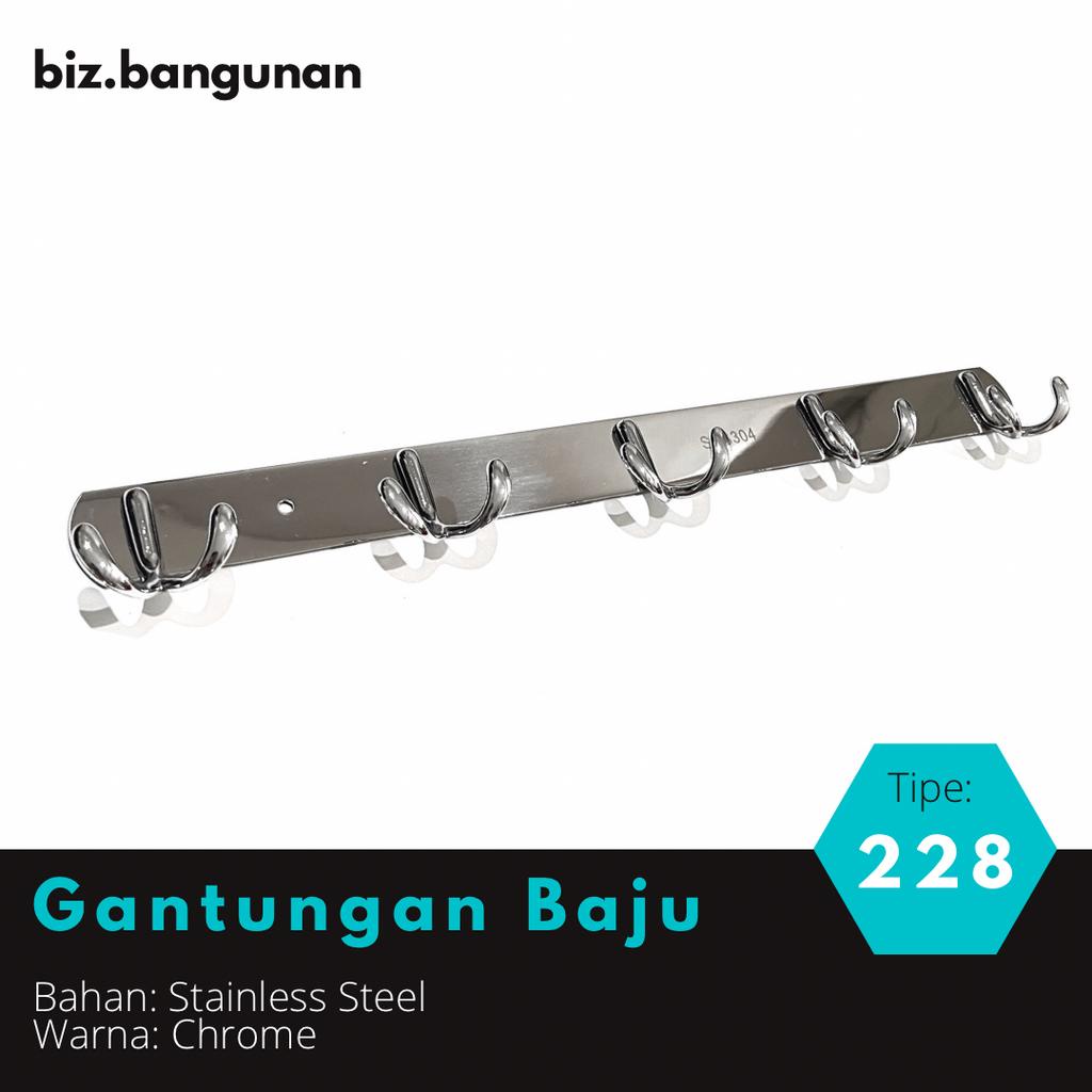 GANTUNGAN BAJU STAINLESS 228 - KAPSTOK HANDUK KAMAR MANDI