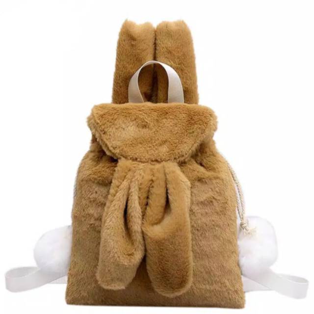 Ransel Anak Lucu Boneka Pompom Rabbit PIKABOY / Tas Ransel Wanita