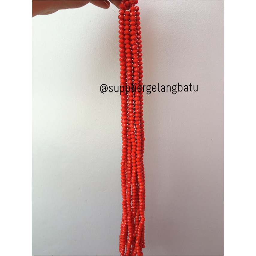 Crystal Ceko Doff 8mm Orange Oren Aksesori Beads Manik Donat Rondelle DIY Craft aksesoris kerajinan