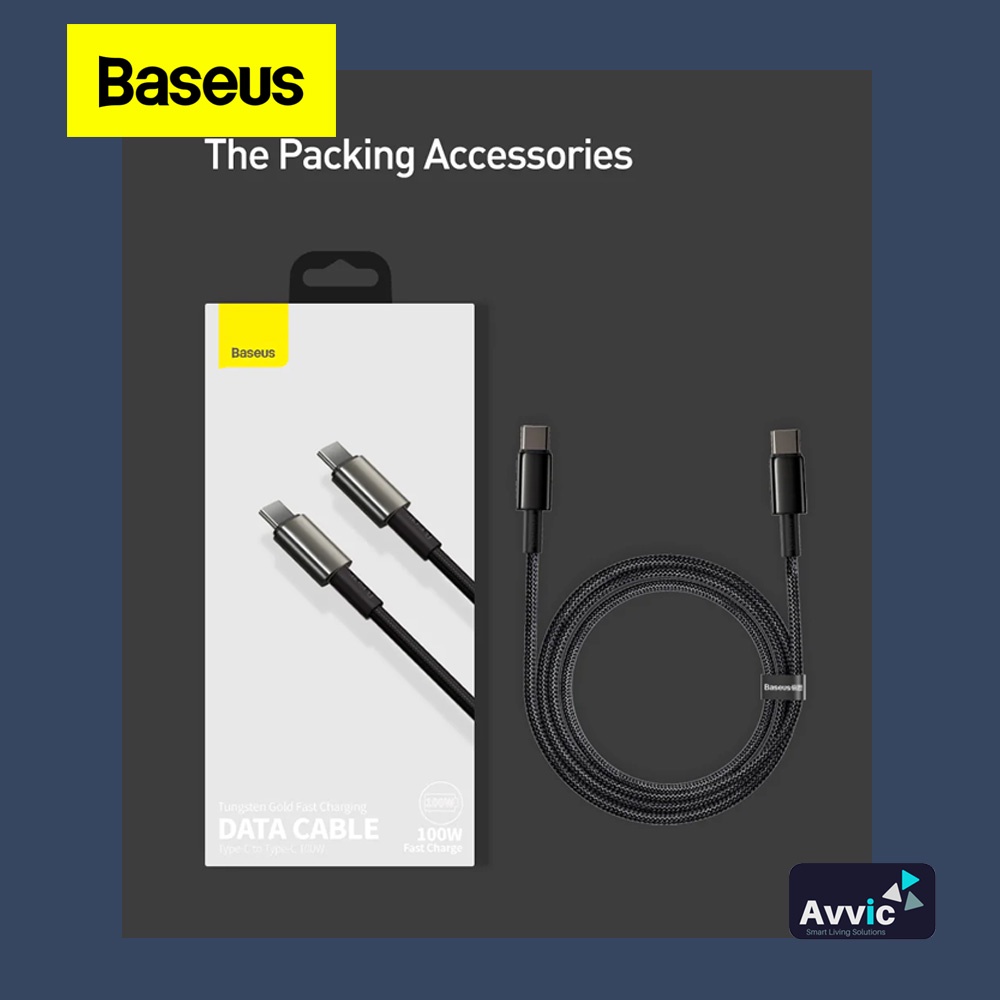 Baseus Kabel Data Type C to Type C 100W Tungsten Gold Fast Charging PD Quick Charge 4.0 1 Meter