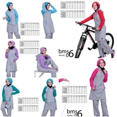 Setelan Kaos Olahraga Hoodie Wanita Muslim Panjang Setelan Sport Gowes Jogging Senam