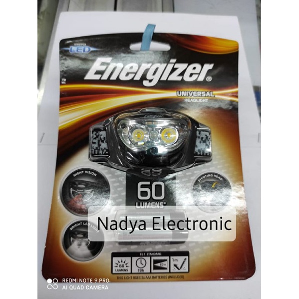 Energizer Head Lamp /Senter Kepala 3 Energizer Headlight